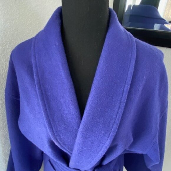 NARCISCO Rodriguez Design Nation Cobalt Blue Cocoon Belted Coat Jacket Small - Picture 5 of 15
